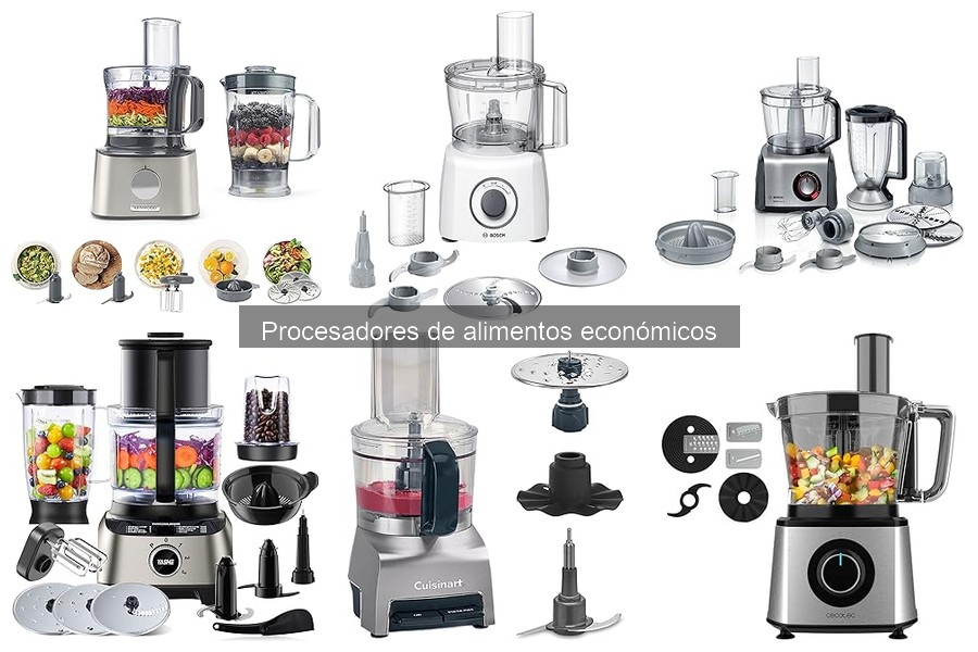 Comparativa de funciones de procesadores de alimentos económicos