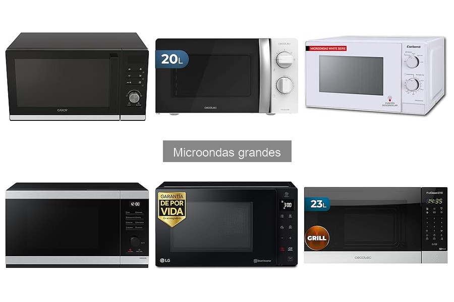 Mejores microondas grandes para familias: comparativa y recomendaciones